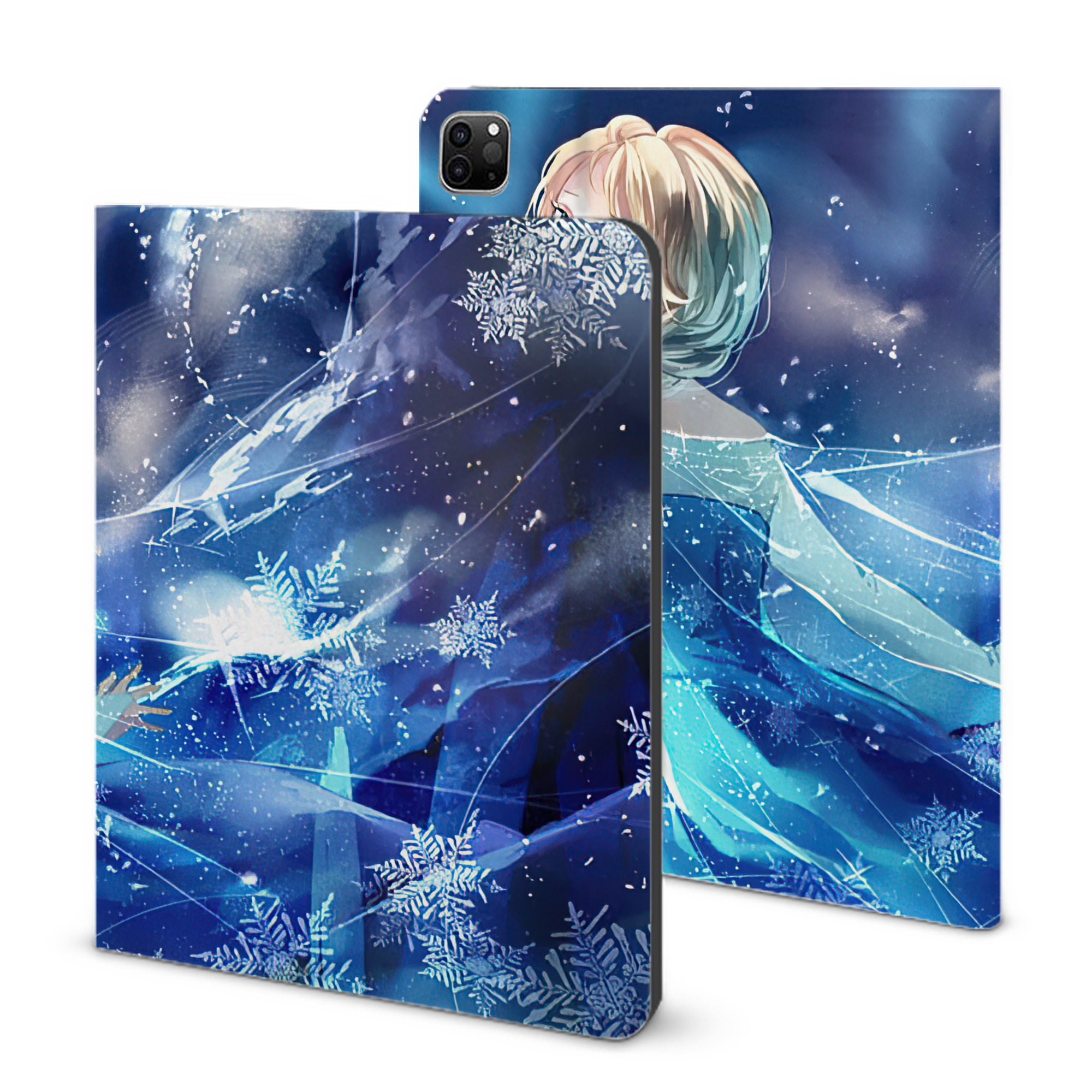 （画像用） アナと雪の女王 アンナ エルサ Frozen Anna Elsa IPad ケース ブック型 PUレザー TPU 耐衝撃 軽量 薄型 ペン収納なし 全面保護 IPad 各モデル対応